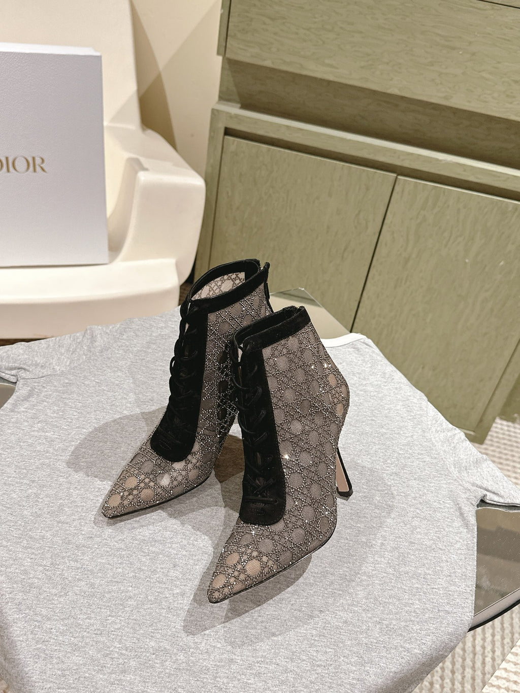 Black & Nude Capture Heeled Ankle Boot