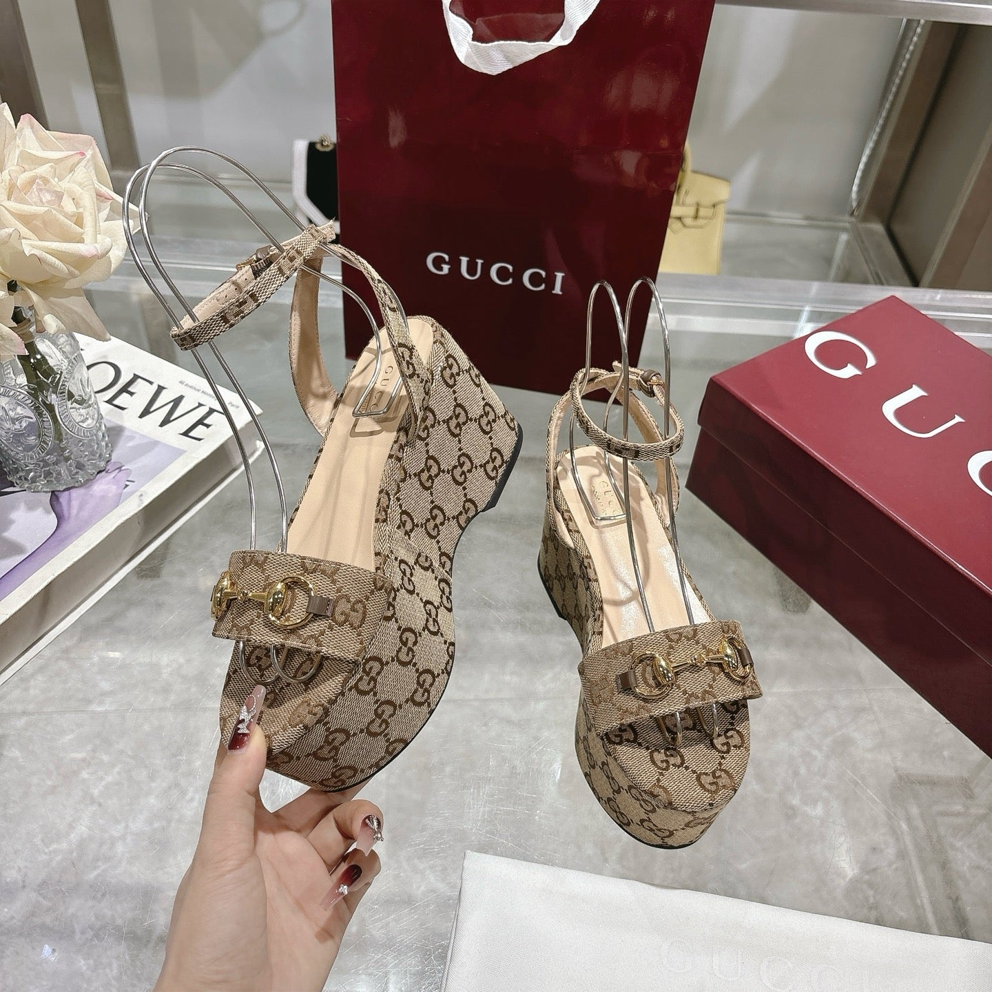 Beige Flatform Sandal