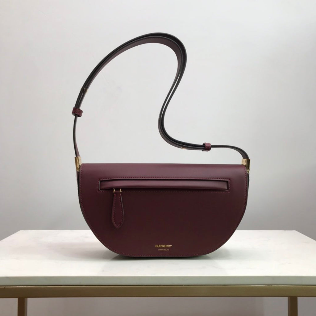 Burgundy small leather BO bag