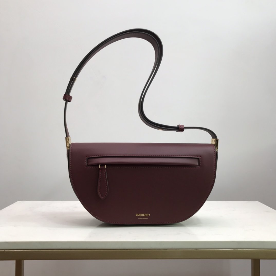 Burgundy small leather BO bag
