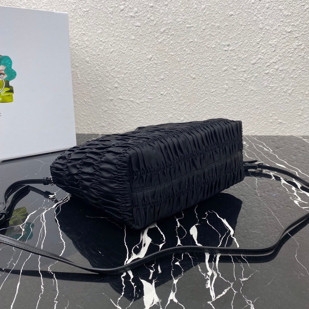 Black nylon tote bag