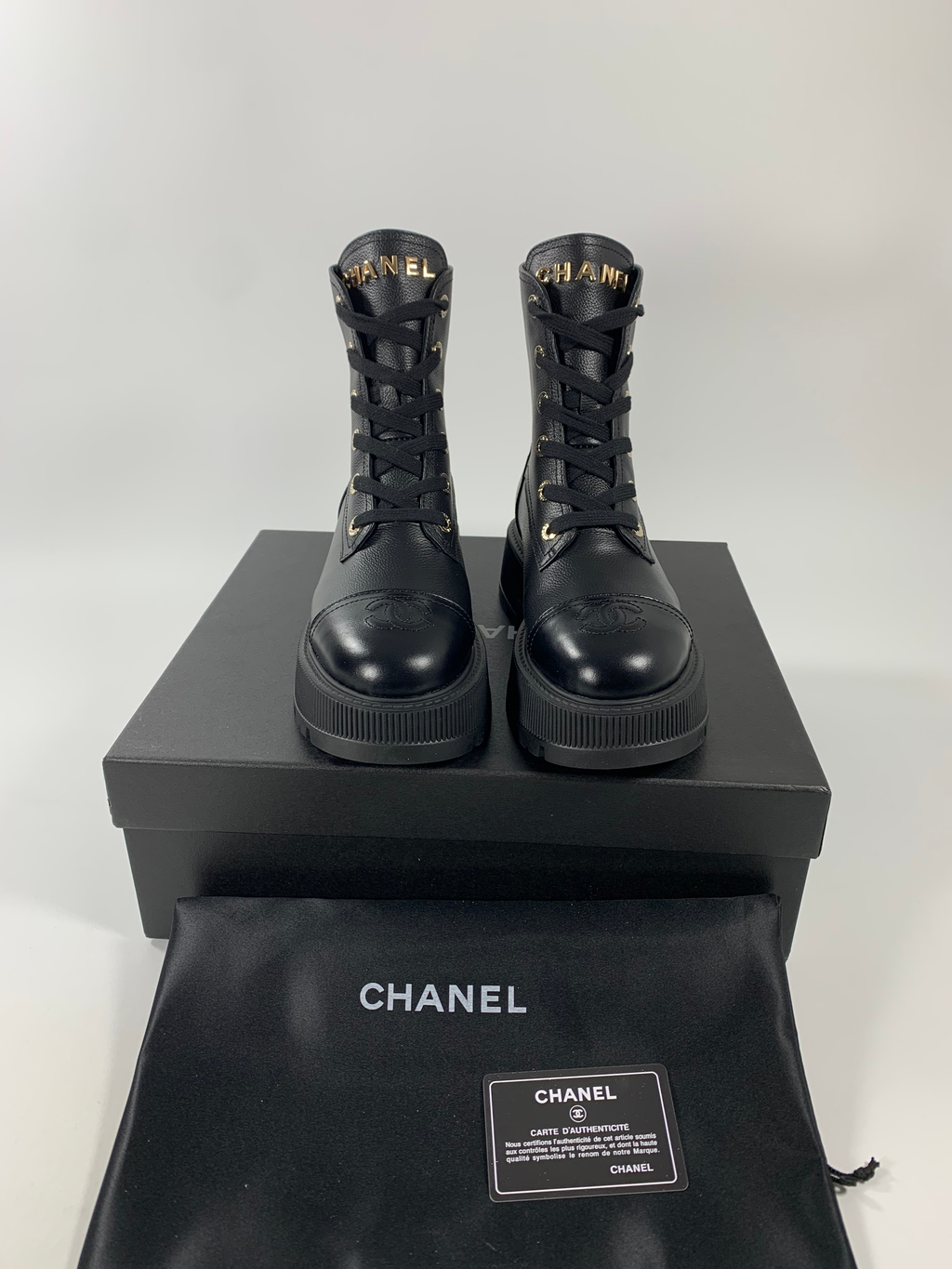 Black C Leather Ankle Boots