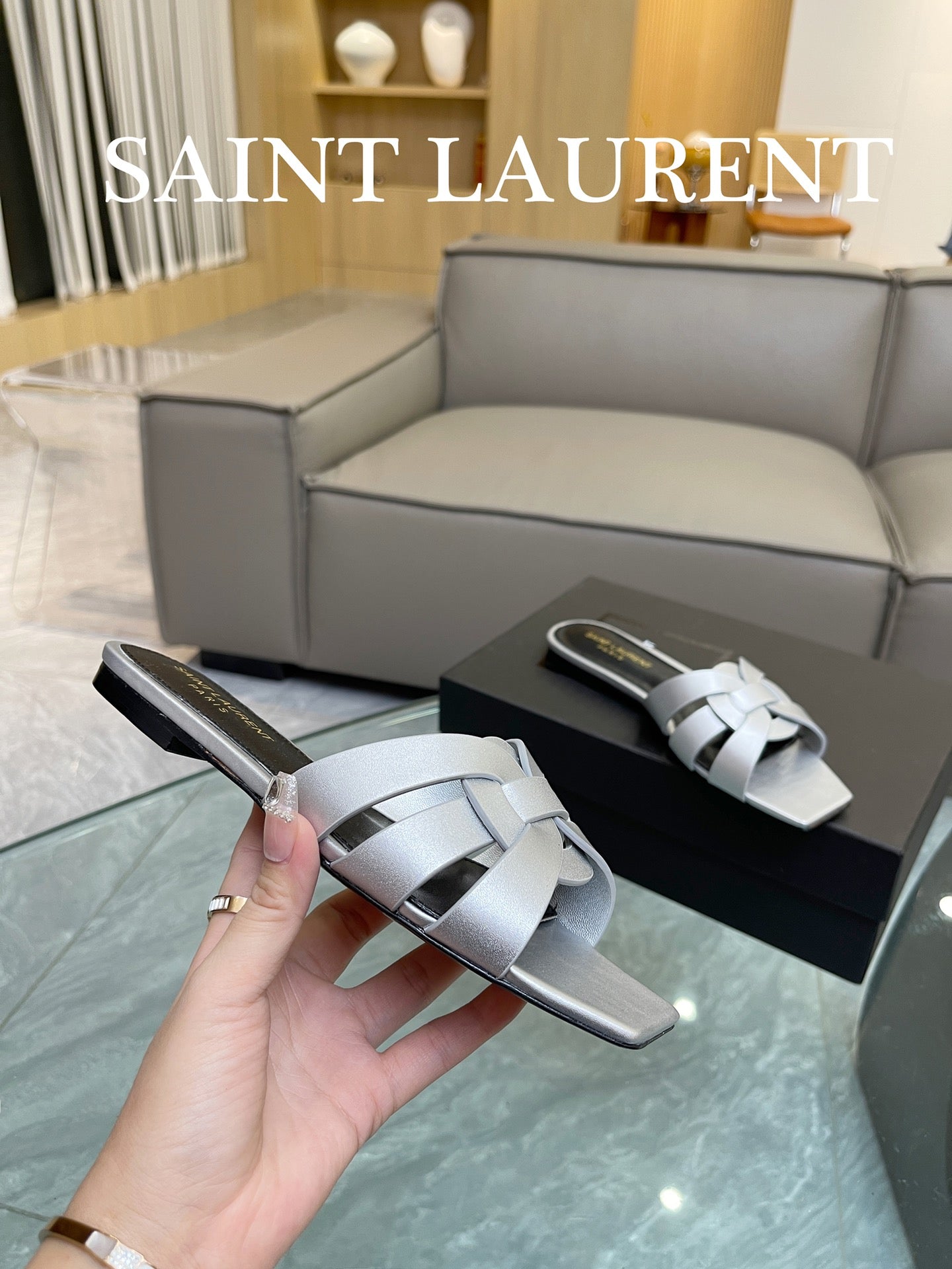 Platinum YT Mules In Leather