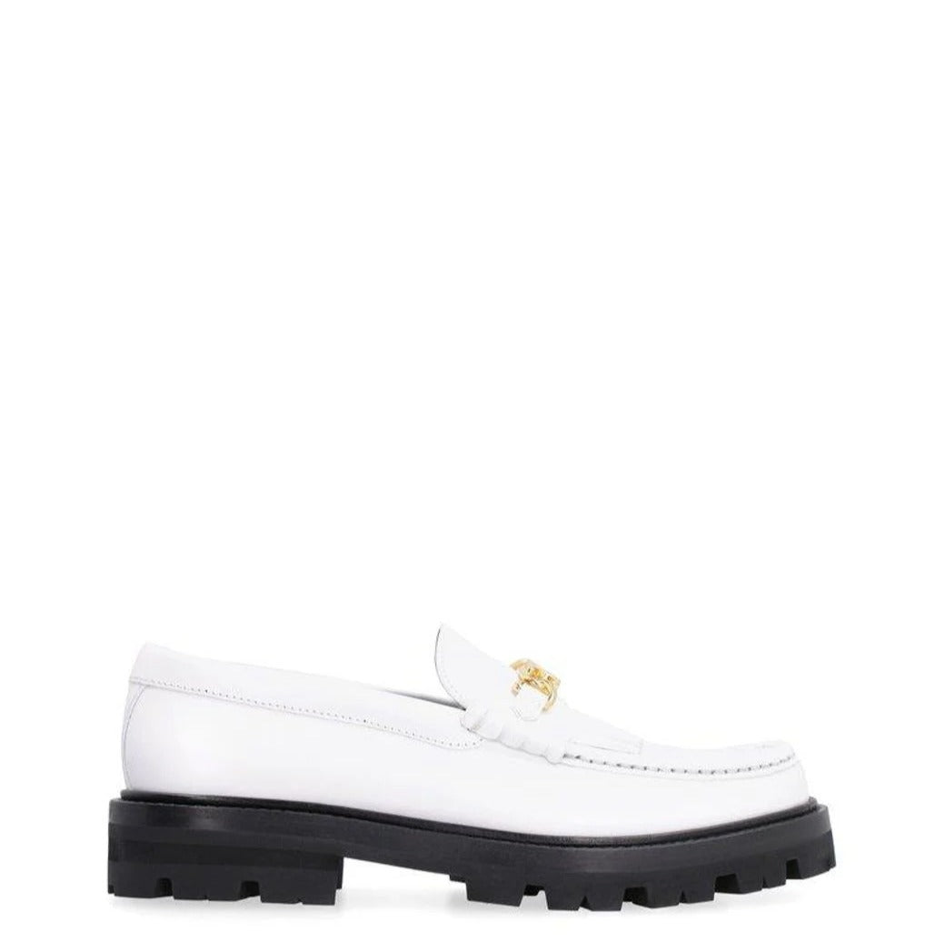 White CM Loafer With Tassels