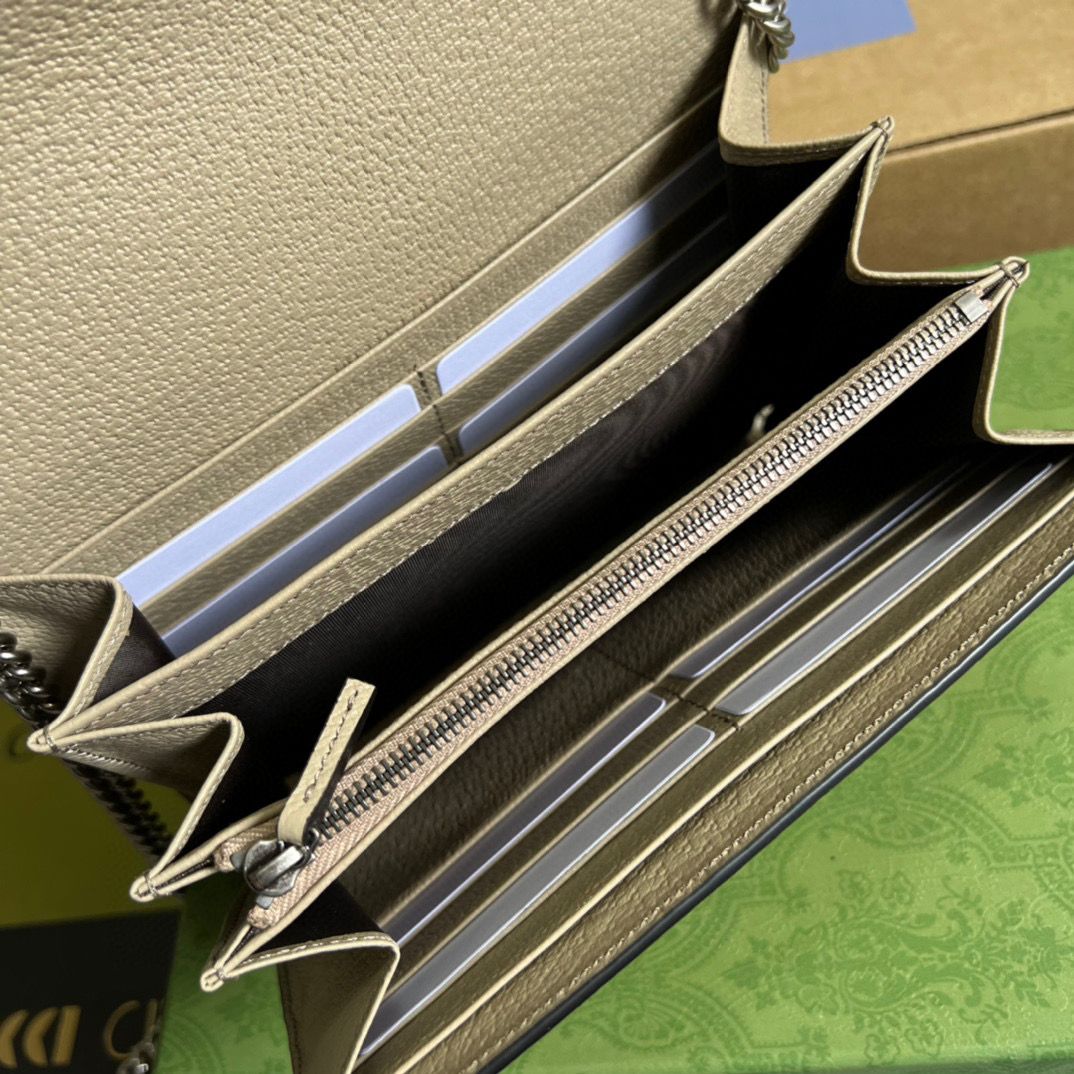 Beige & white DG supreme chain wallet