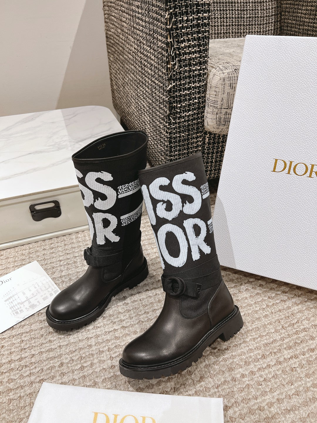 Black Technical Canvas DM Boot