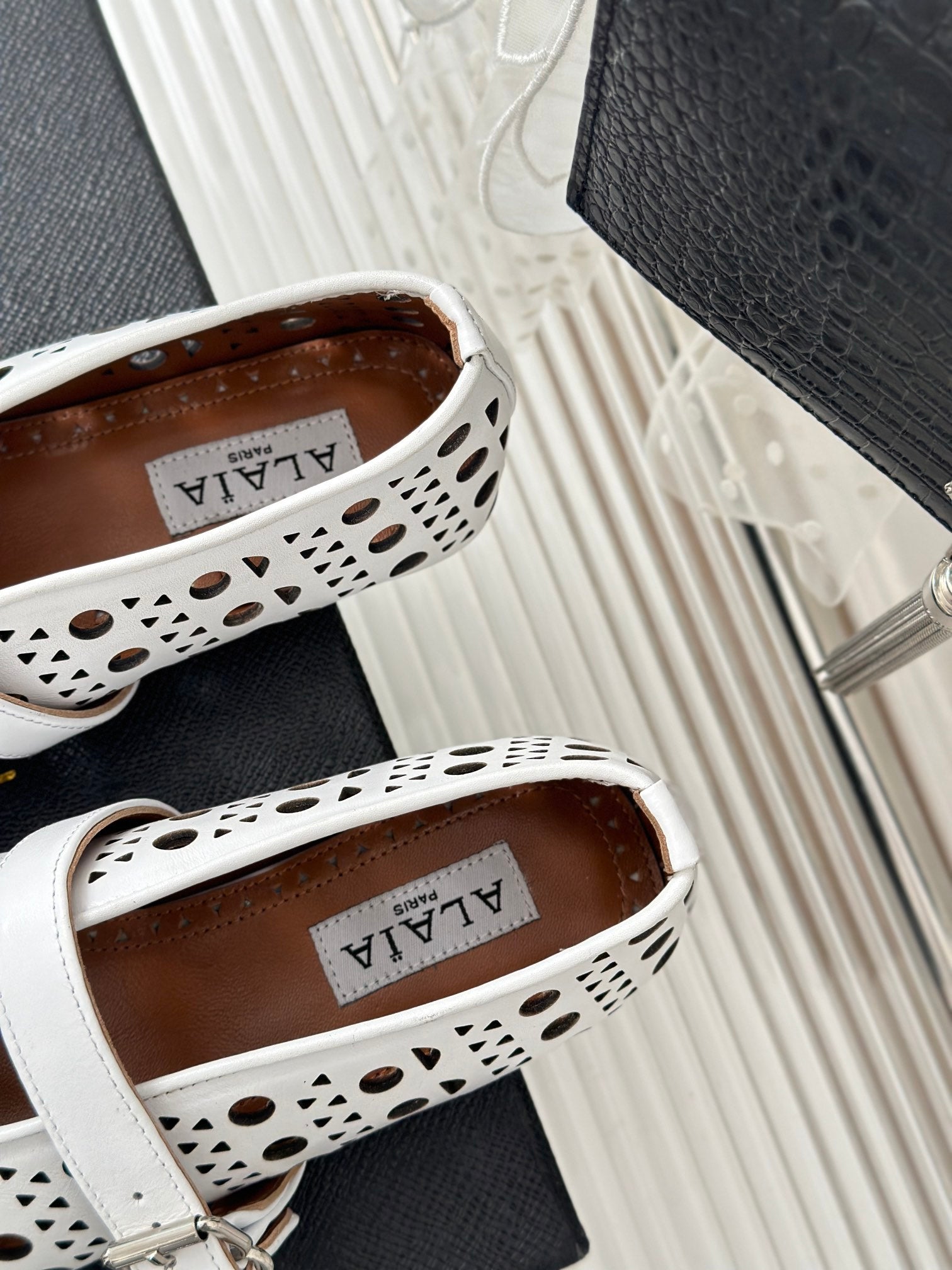 White AV Ballet Flats