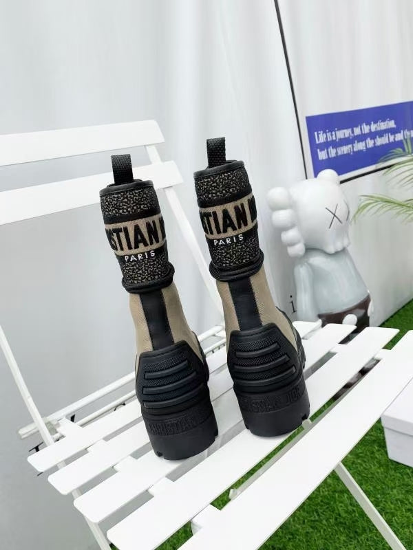 Taupe and Black DM ankle boot