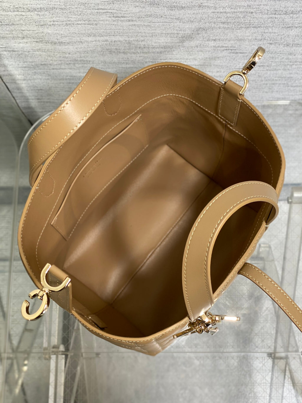 Medium Tan Small Toujours Vertical Tote Bag