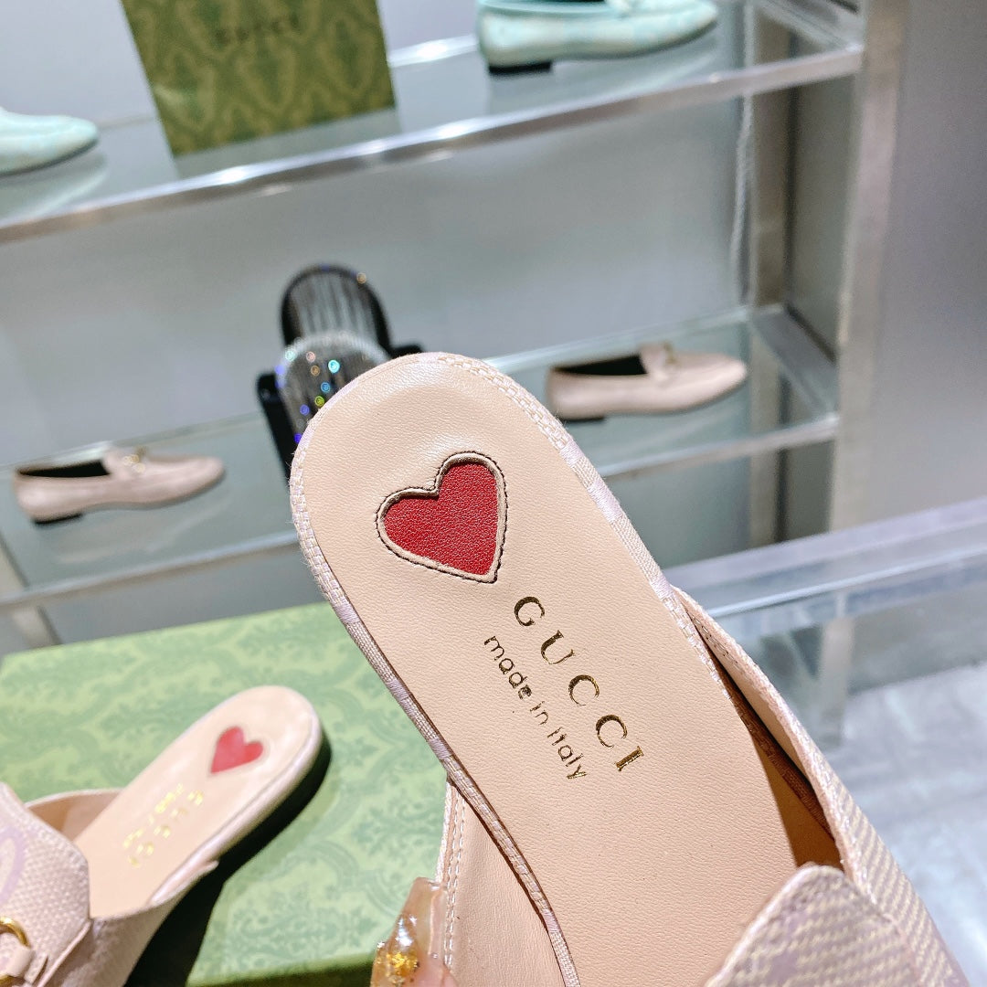 Beige and pink GJ princetown slipper
