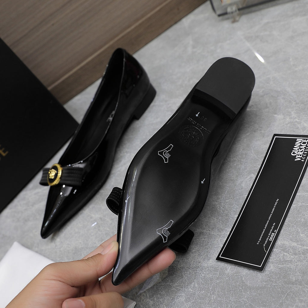 Black VG Ribbon Flats