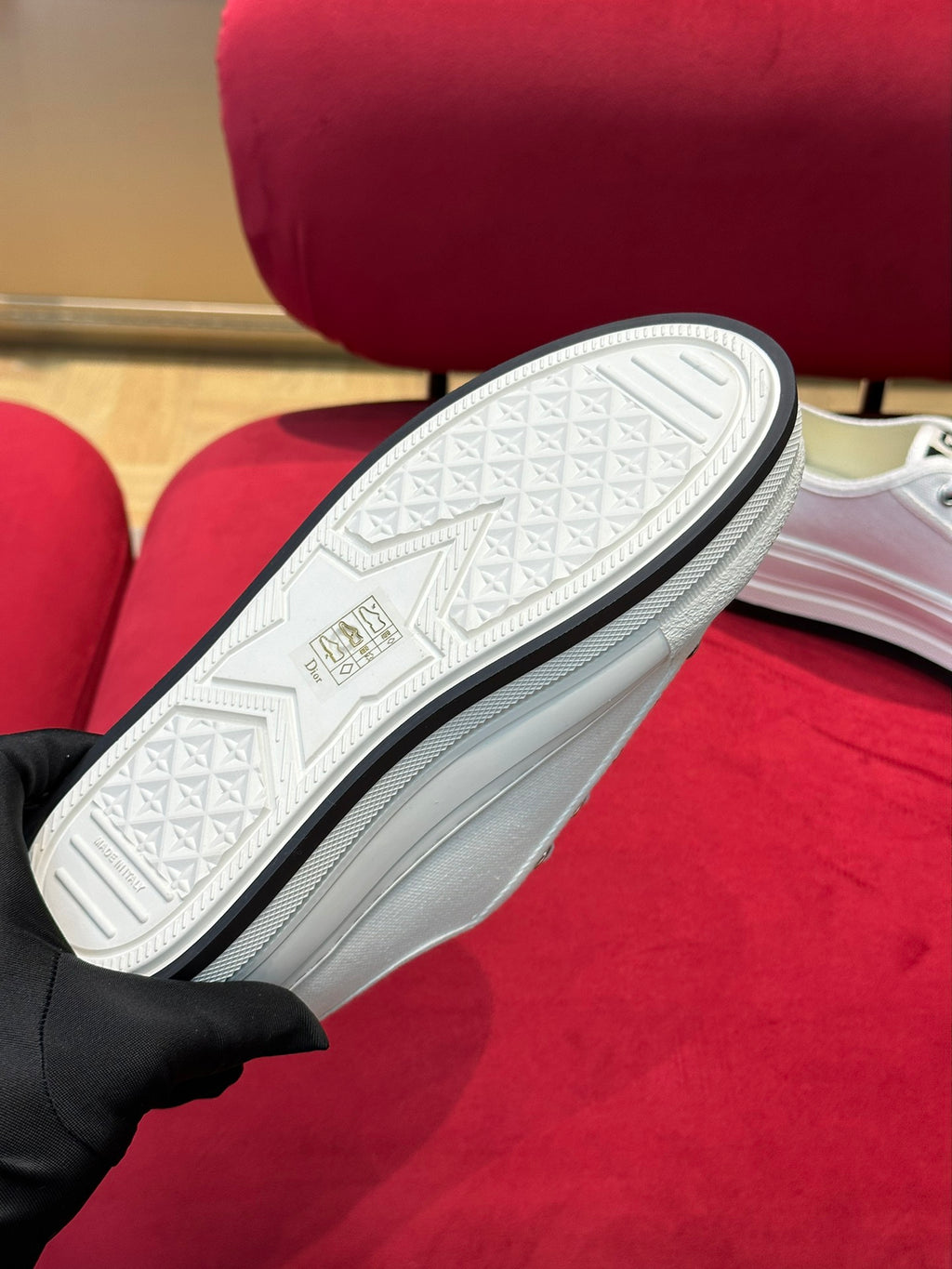 White Cotton WD Platform Sneaker