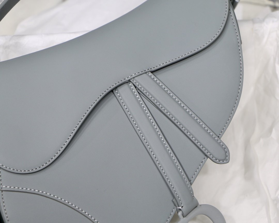 Gray stone DS matte calfskin bag