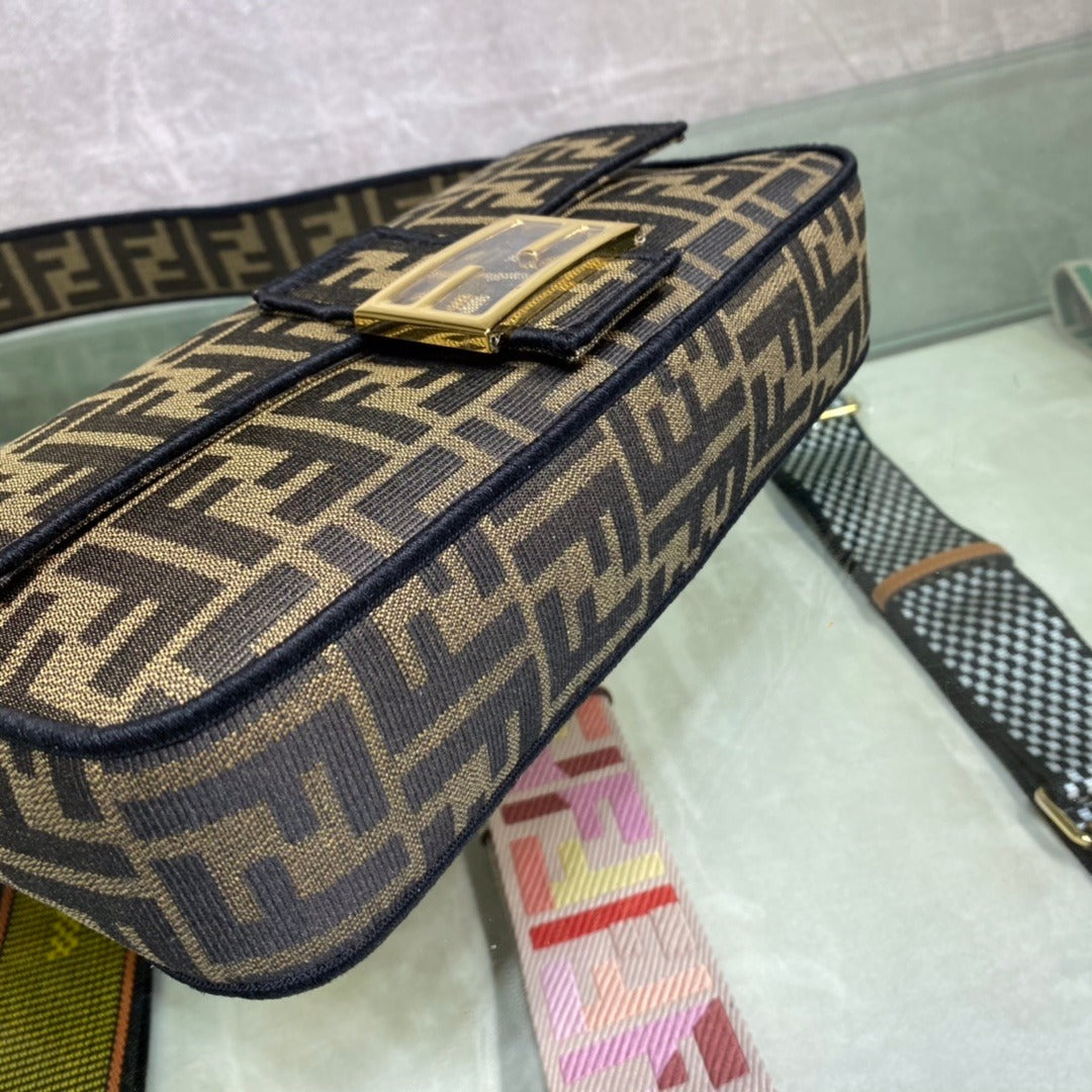 Medium FB brown fabric bag