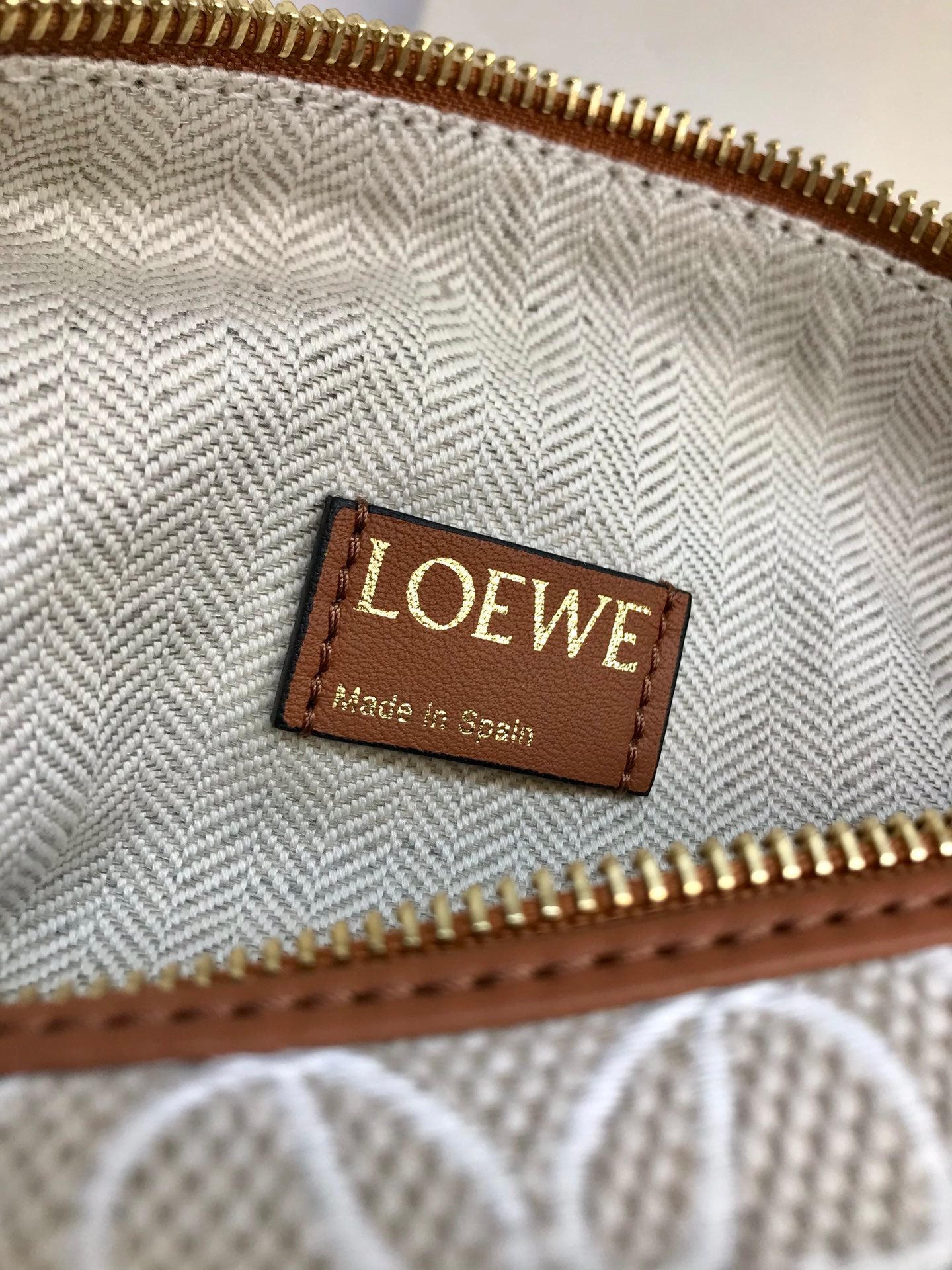 Ecru & Tan small LC bag