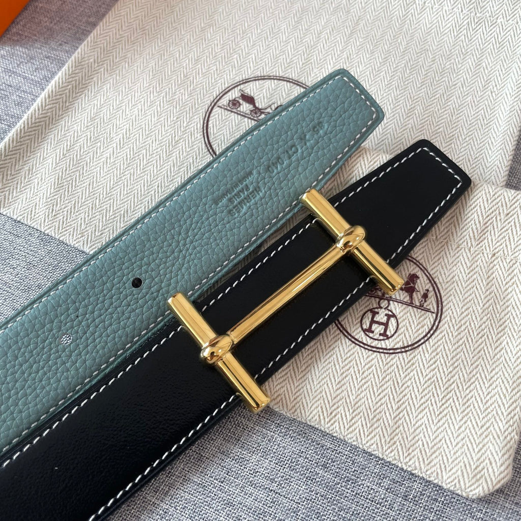 Graphite & Ciel HD belt buckle & Reversible leather strap