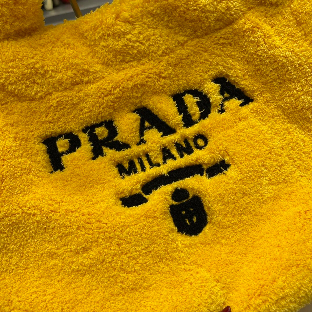 Yellow & Black terry tote bag