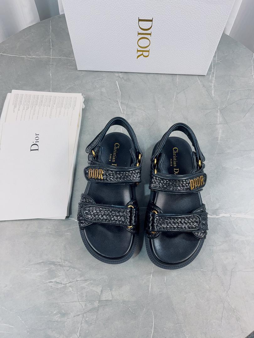 Black Raffia DA Sandal