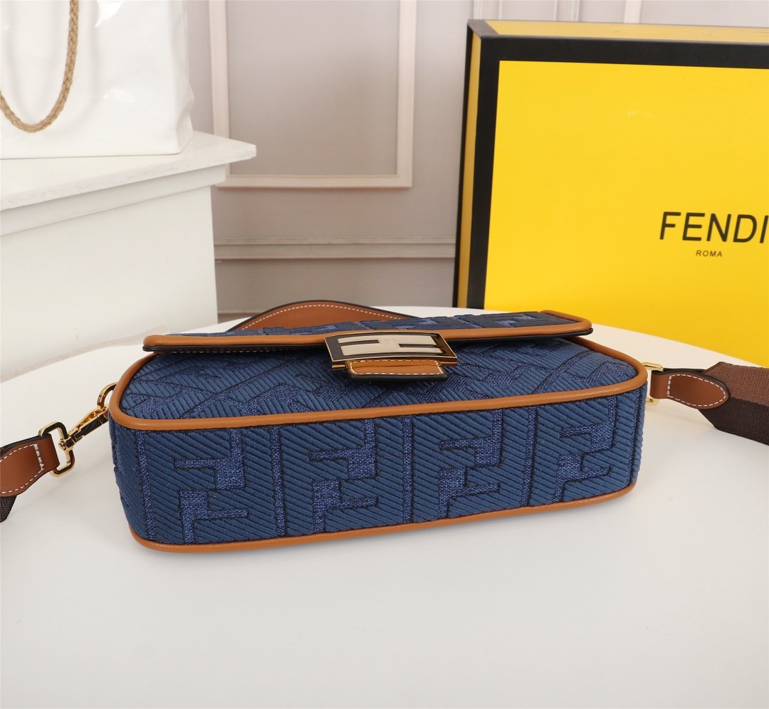 FB medium blue denim bag