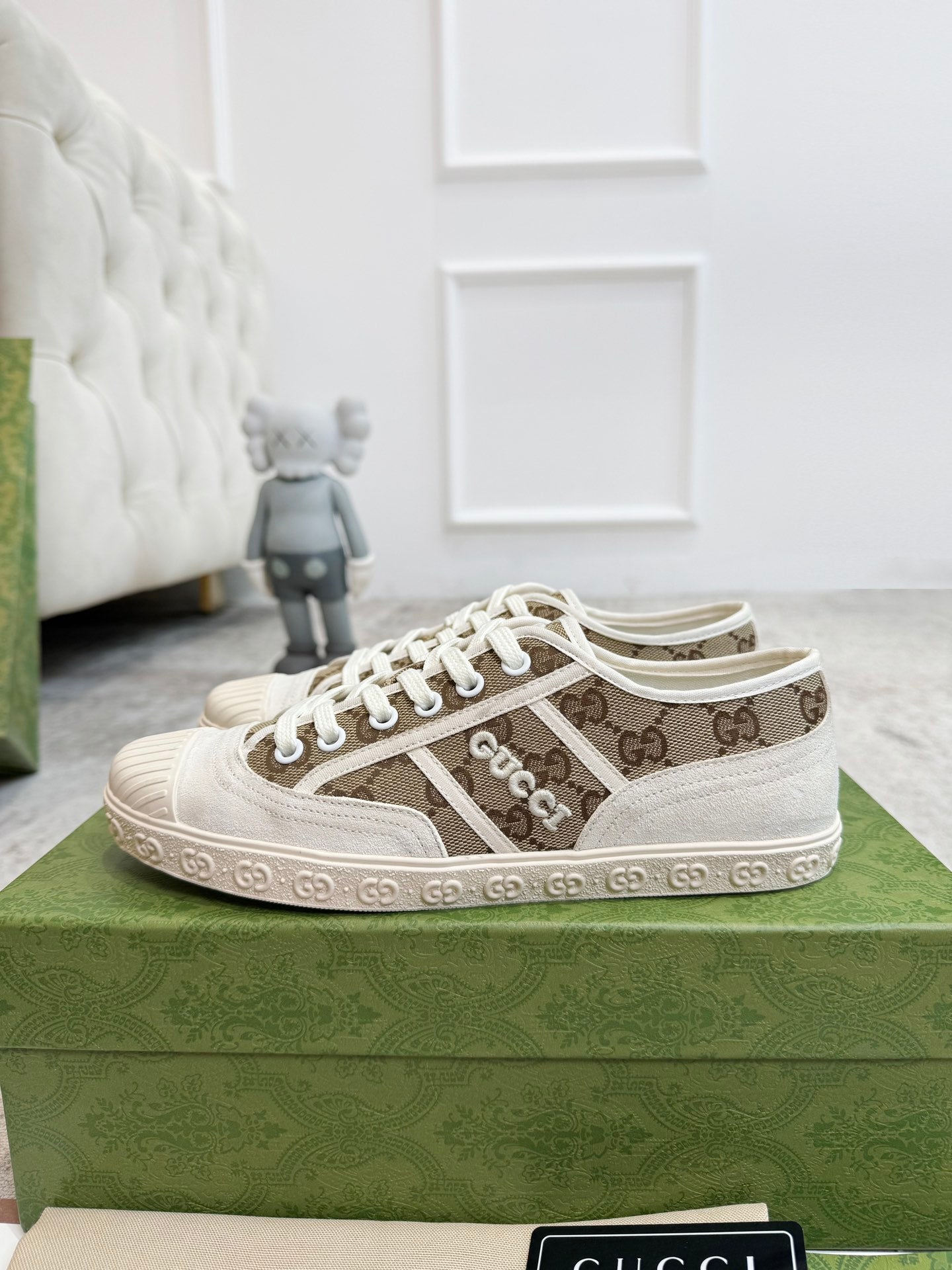 Beige GG Denim Sneaker