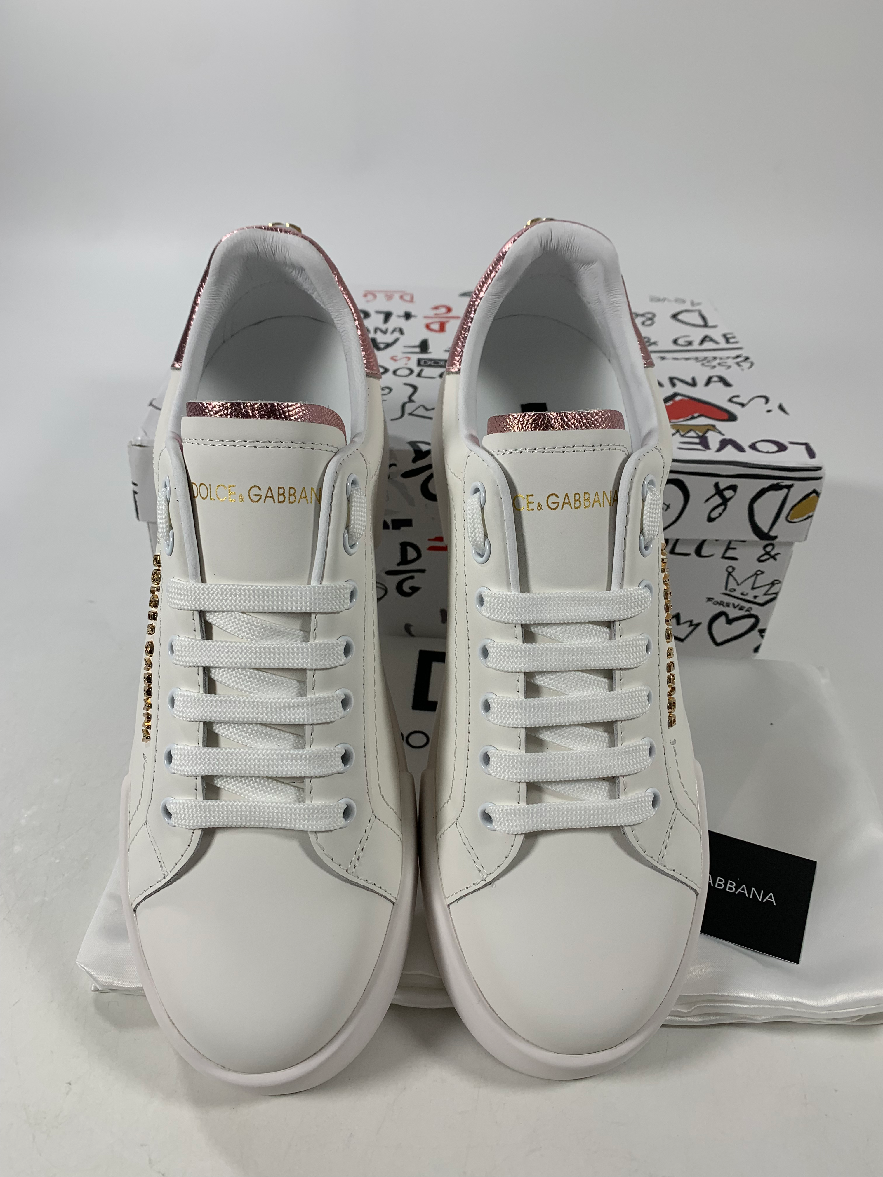 Pink & White DP Sneakers