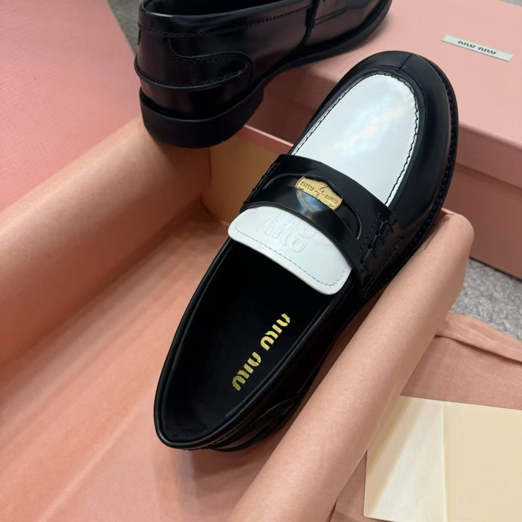 Black/White Penny Loafers