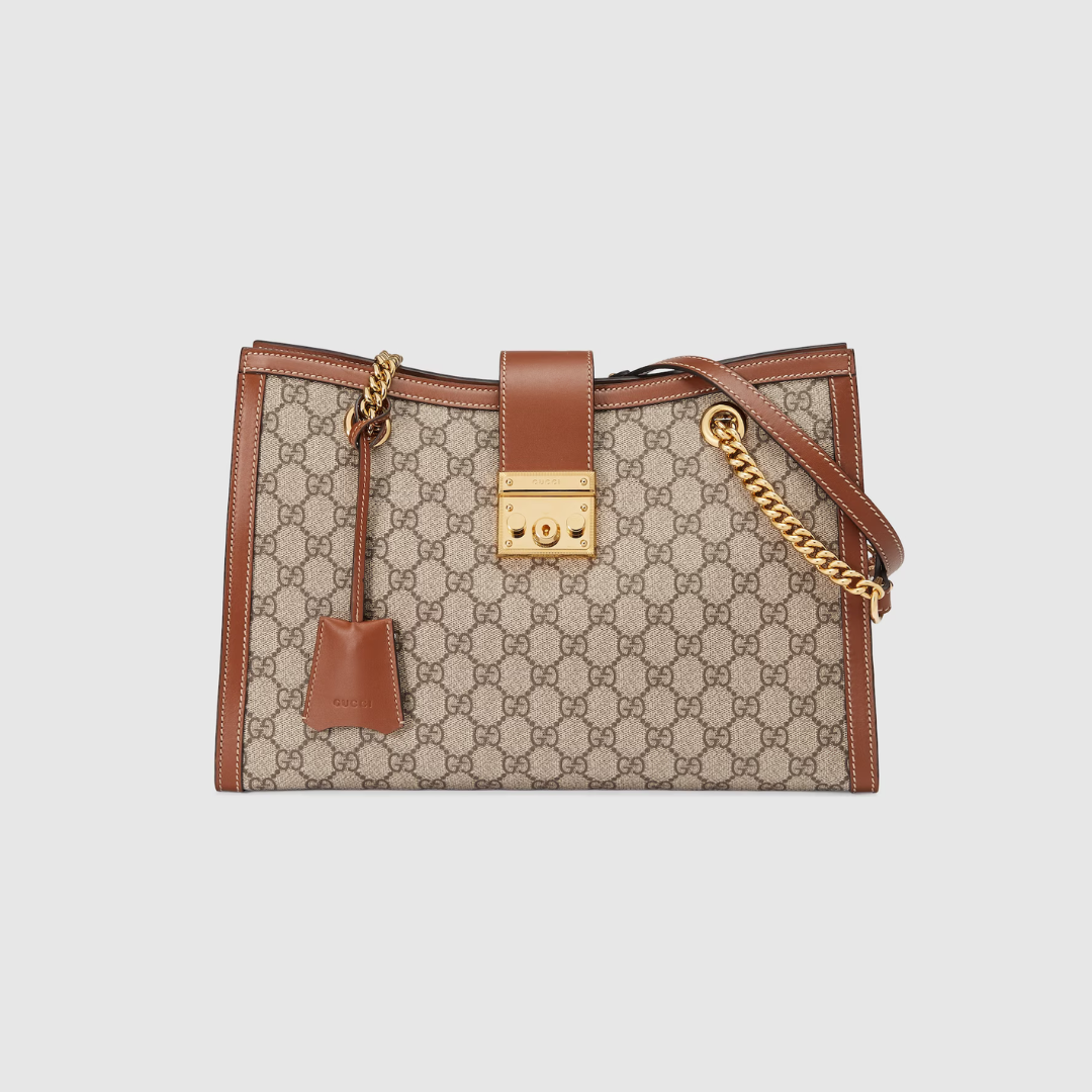 Beige/Brown GP Medium Shoulder Bag