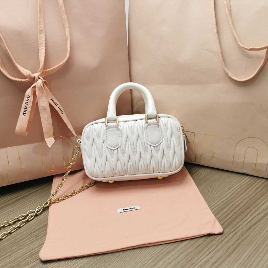 White AM Leather Mini-Bag