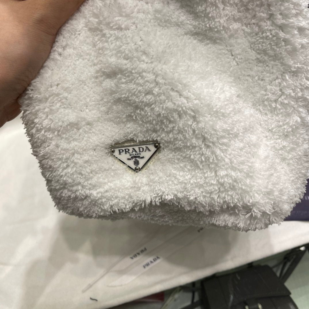 White & Black terry tote bag