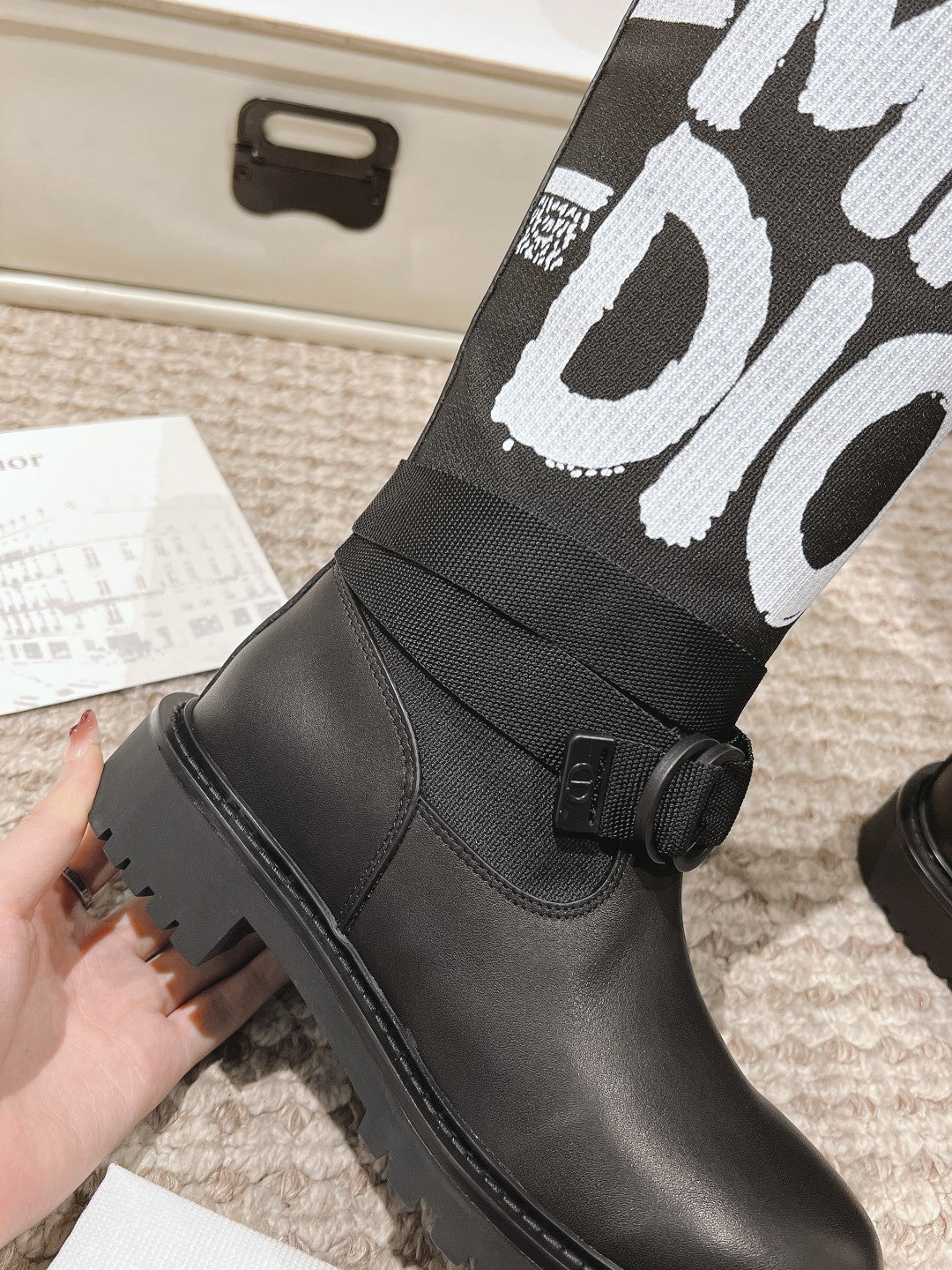 Black Technical Canvas DM Boot