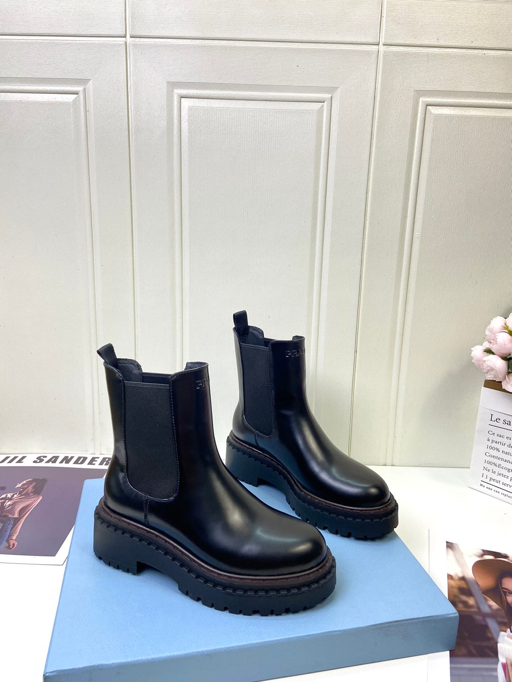 Black Leather Chelsea Boots
