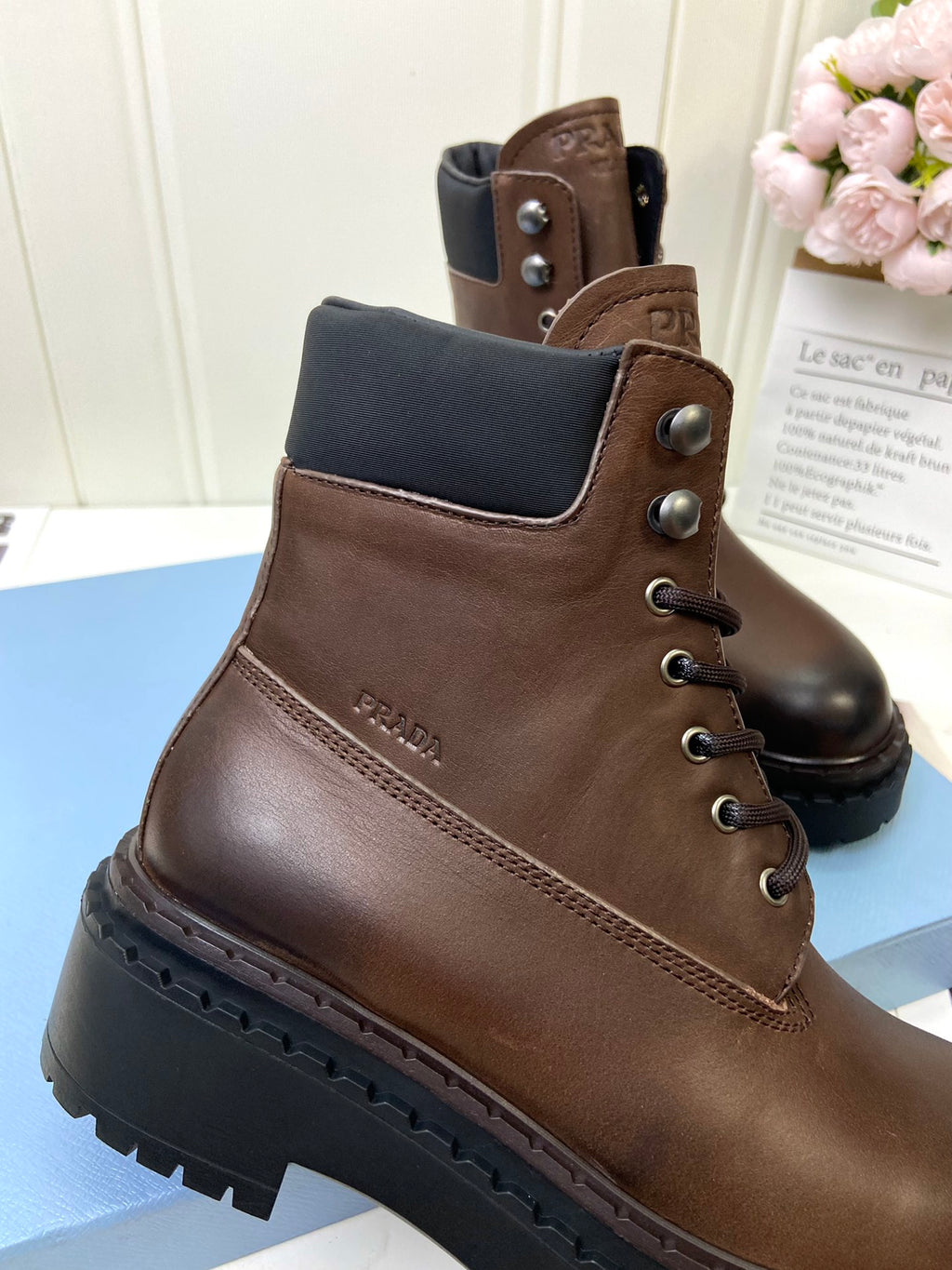 Ebony Leather & Re-Nylon Booties