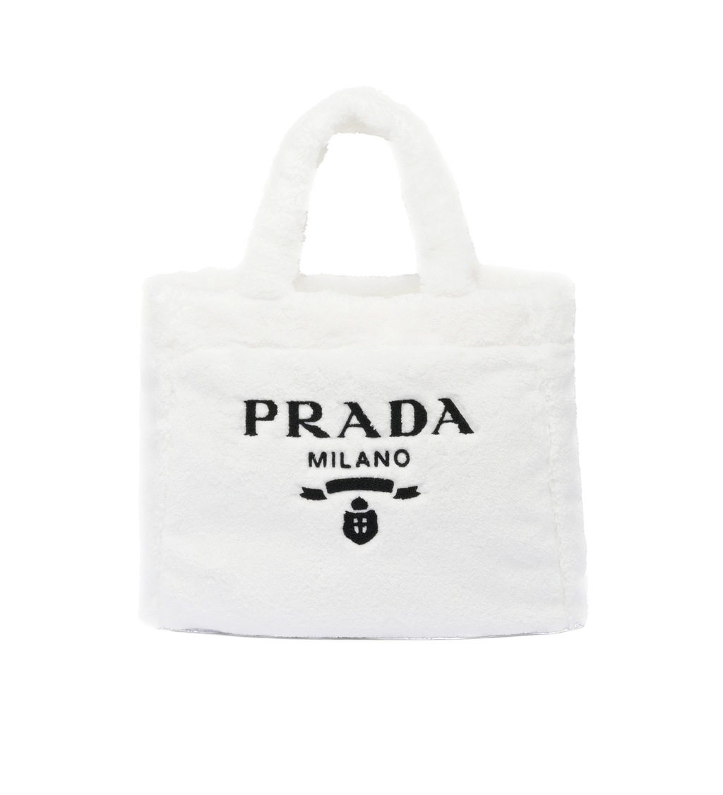 White & Black terry tote bag