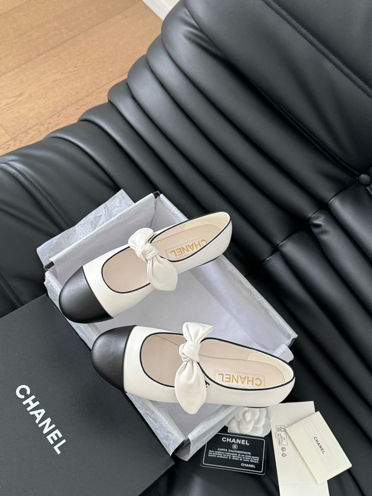 White & Black MJ Ballerinas