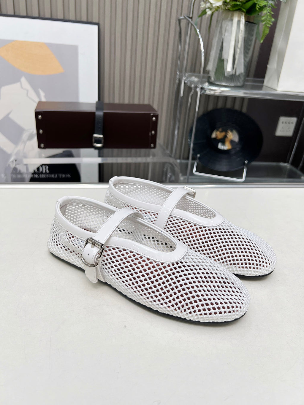 White AF Ballet Flats