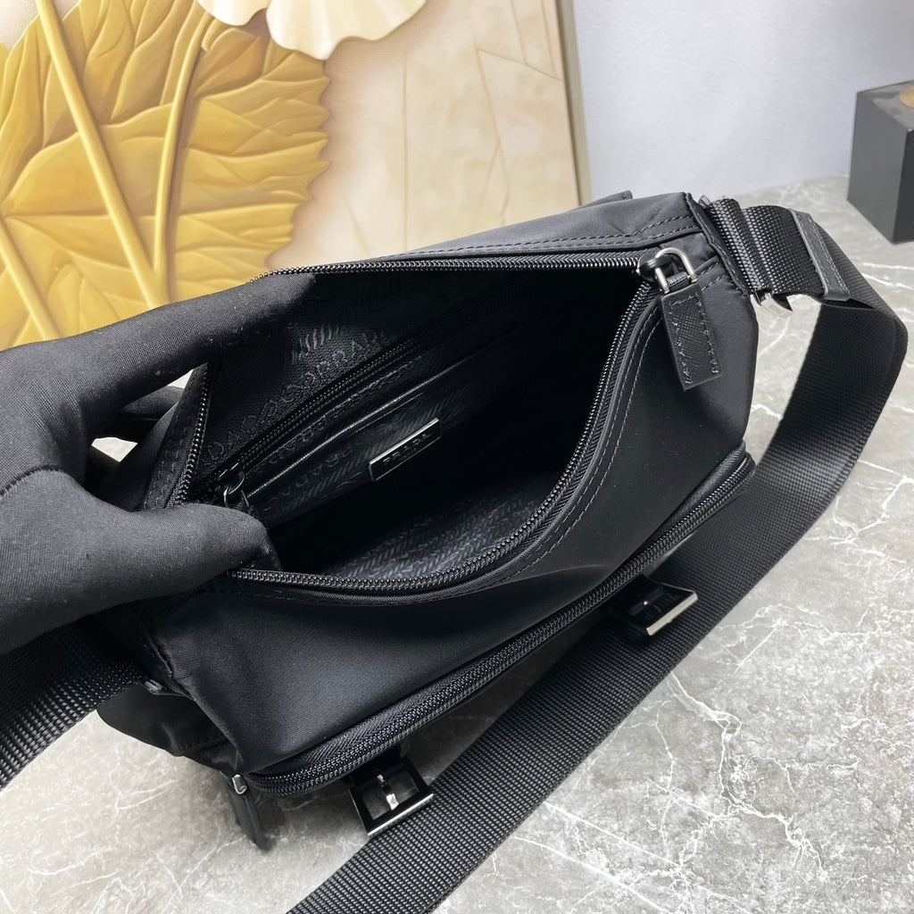 Black Re-Nylon Shoulder Bag