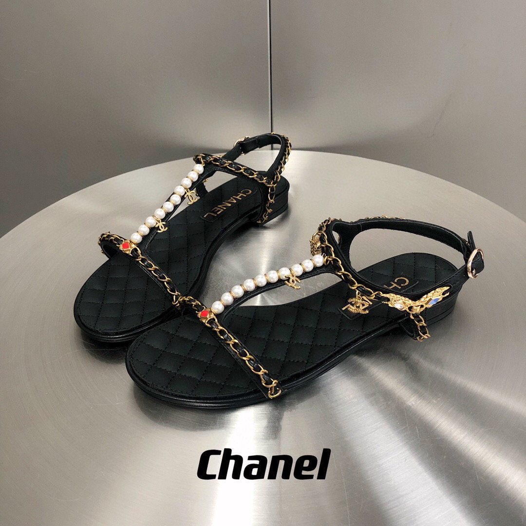 Black CC sandals