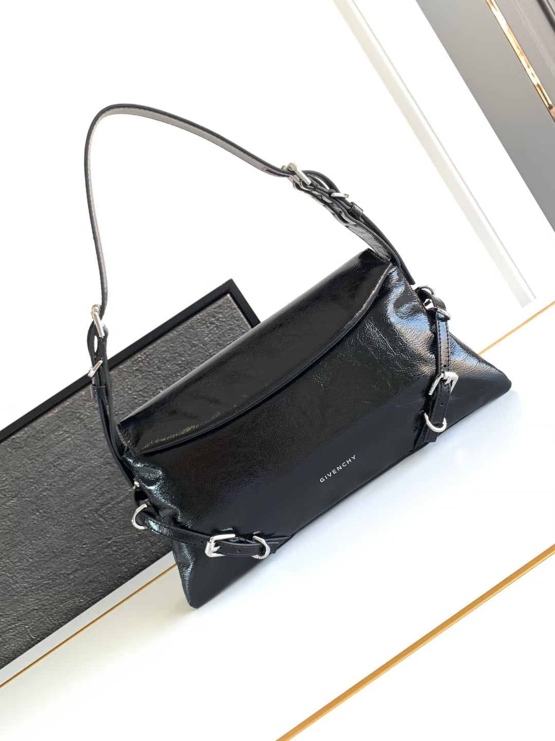 Black Small P'tit Voyou Bag In Patent Leather