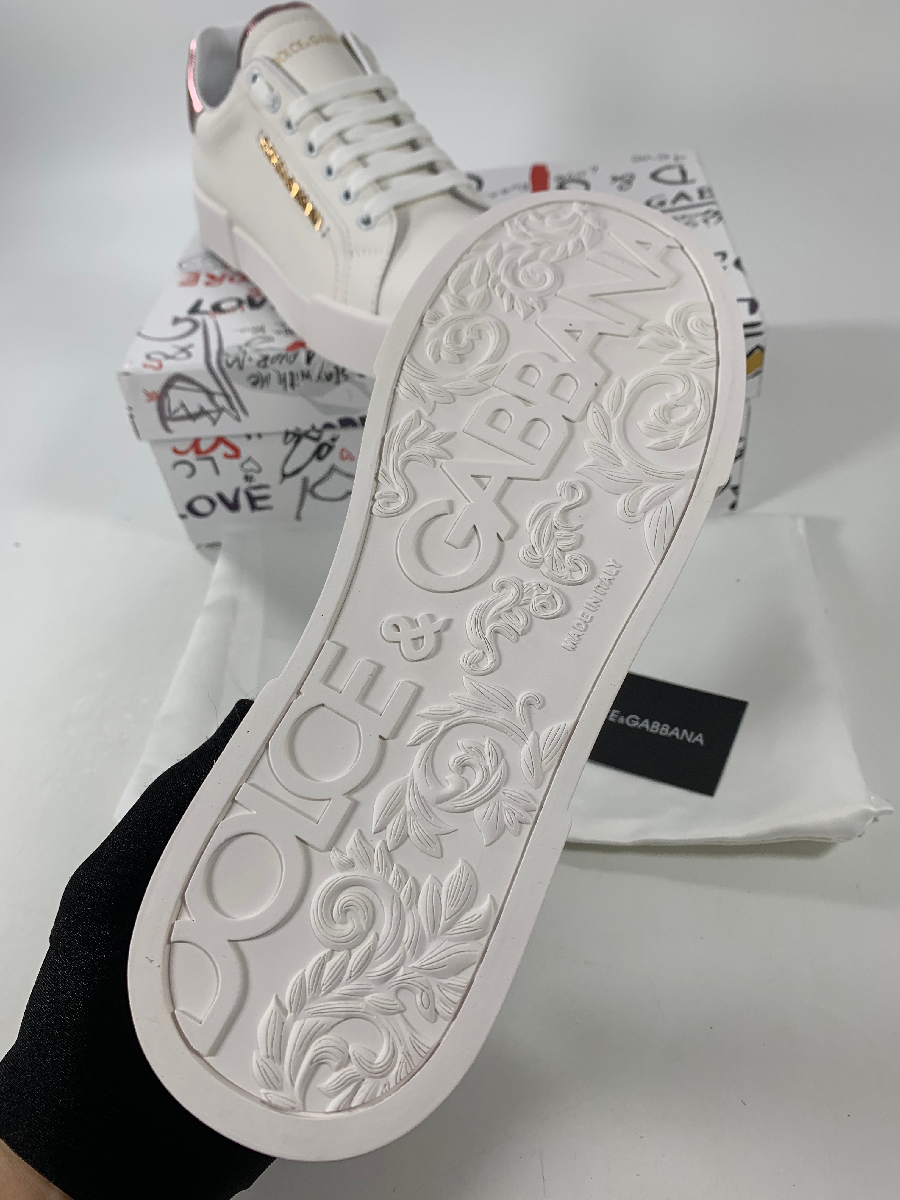 Pink & White DP Sneakers