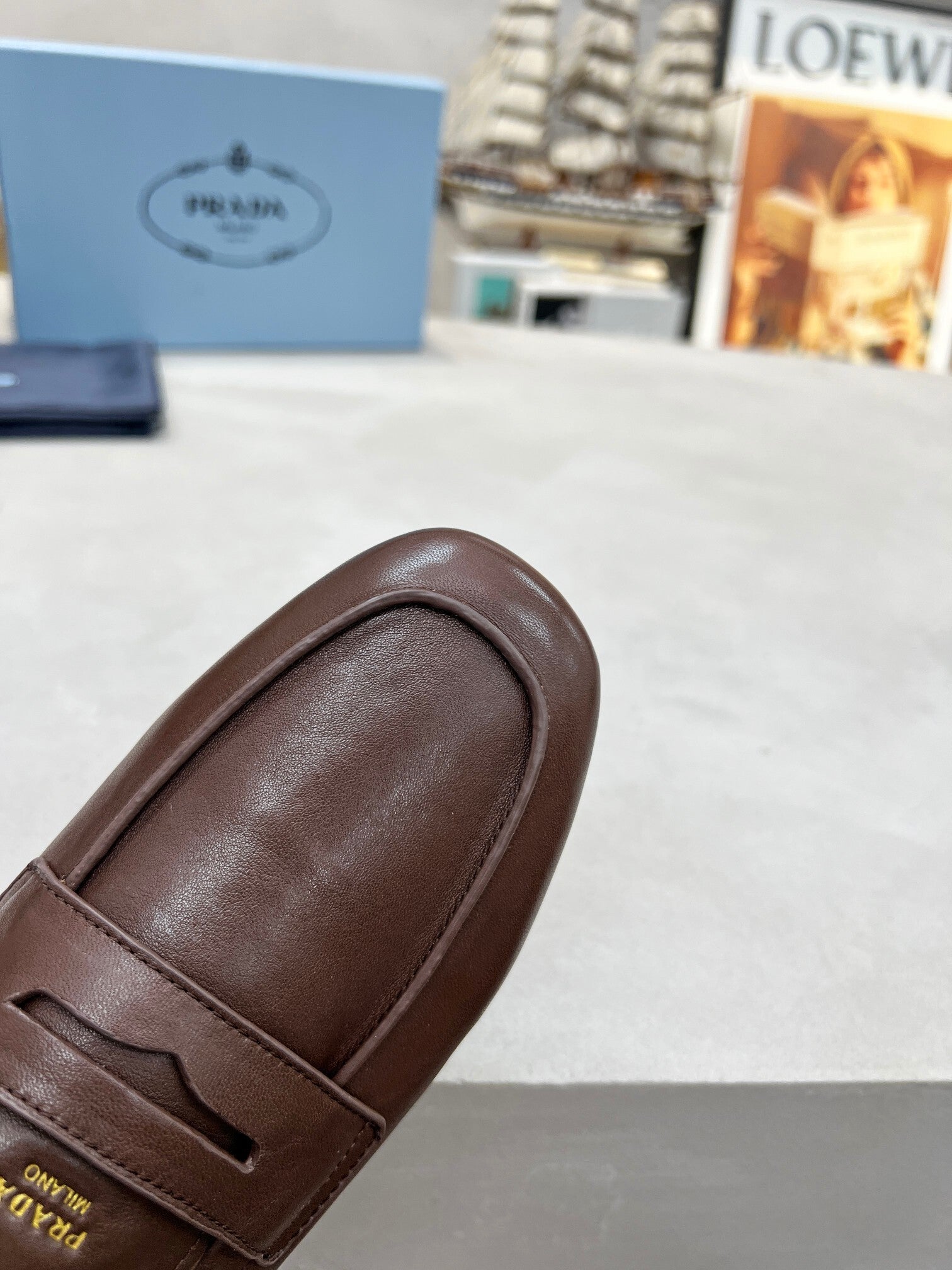 Women's Cognac Shuffle Antiqued Leather Loafers