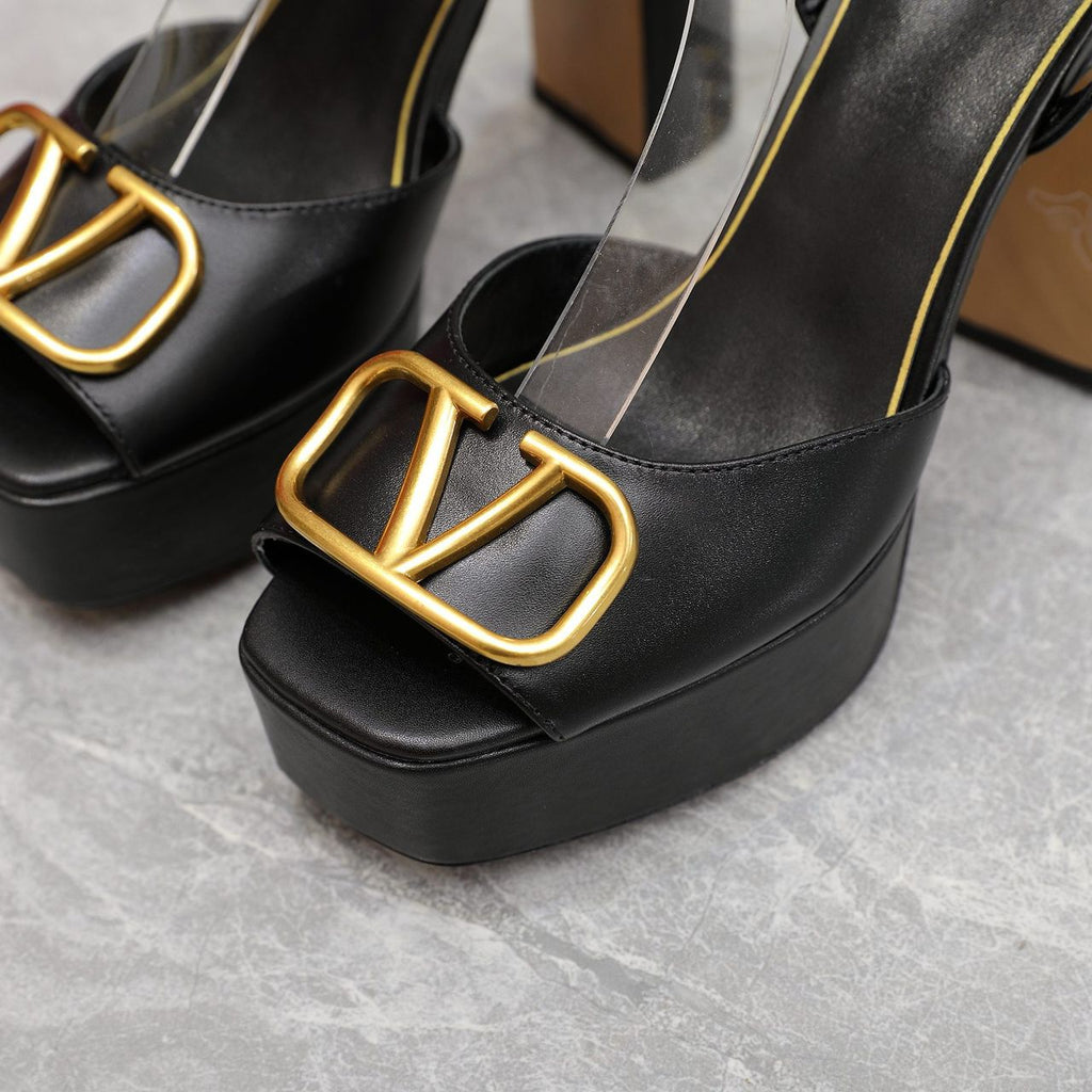 Black 115mm Platform Sandals