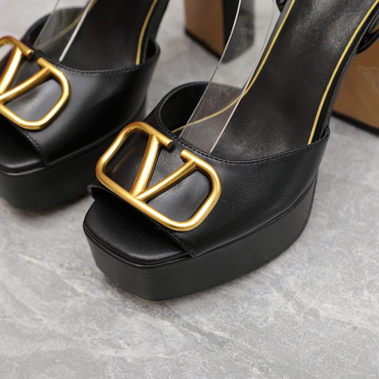 Black 115mm Platform Sandals