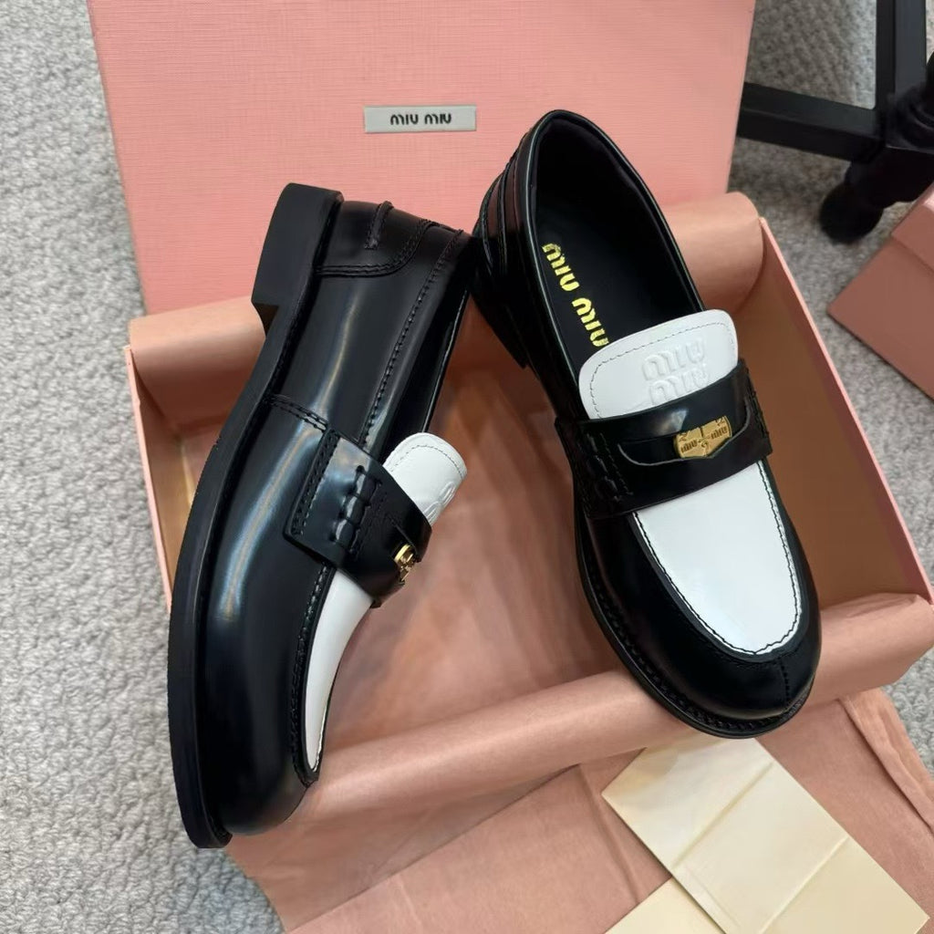 Black/White Penny Loafers