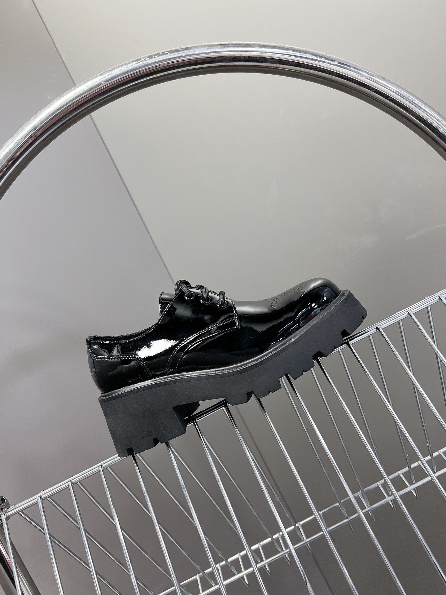 Black Patent Leather Derby Loafers