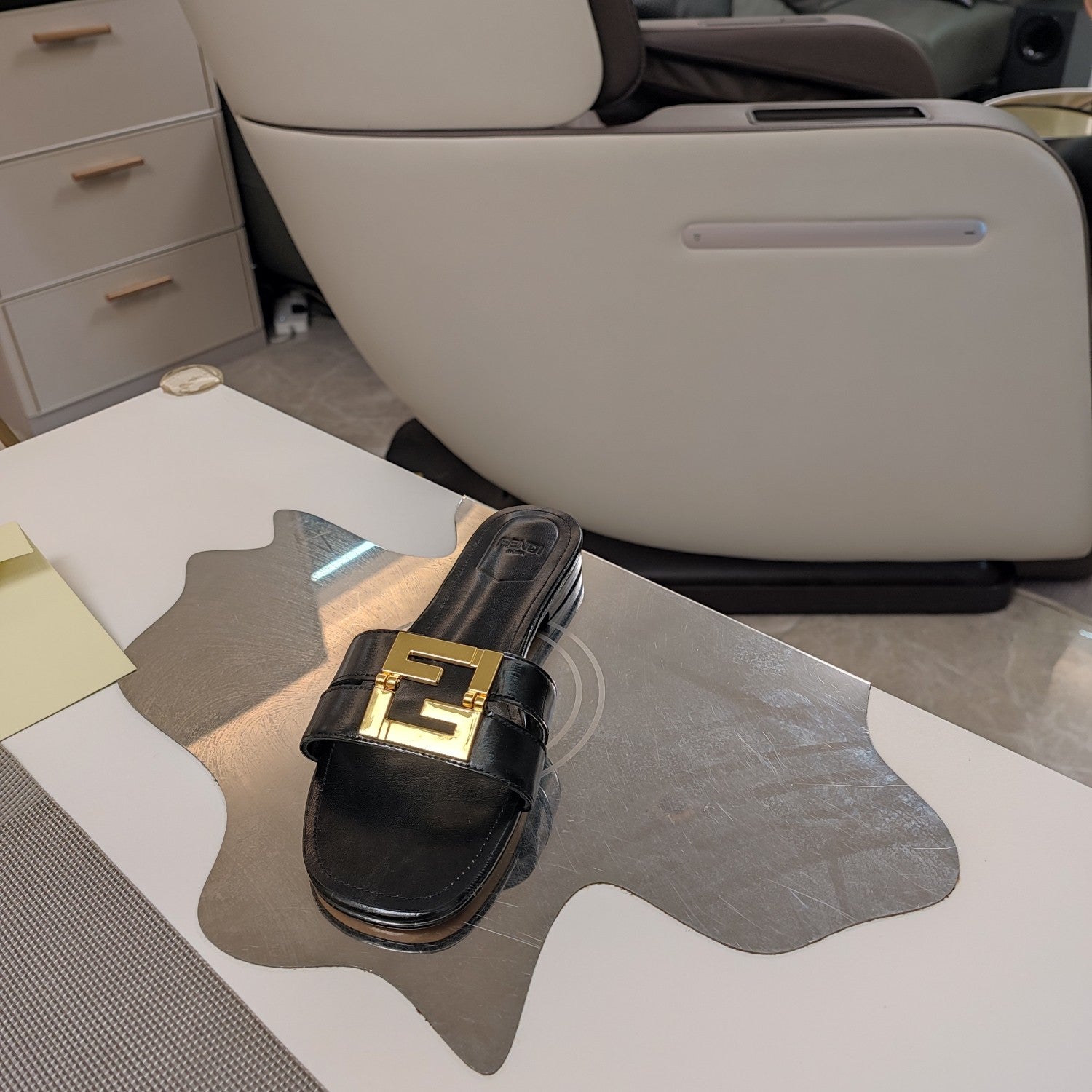 Black Leather Sandals