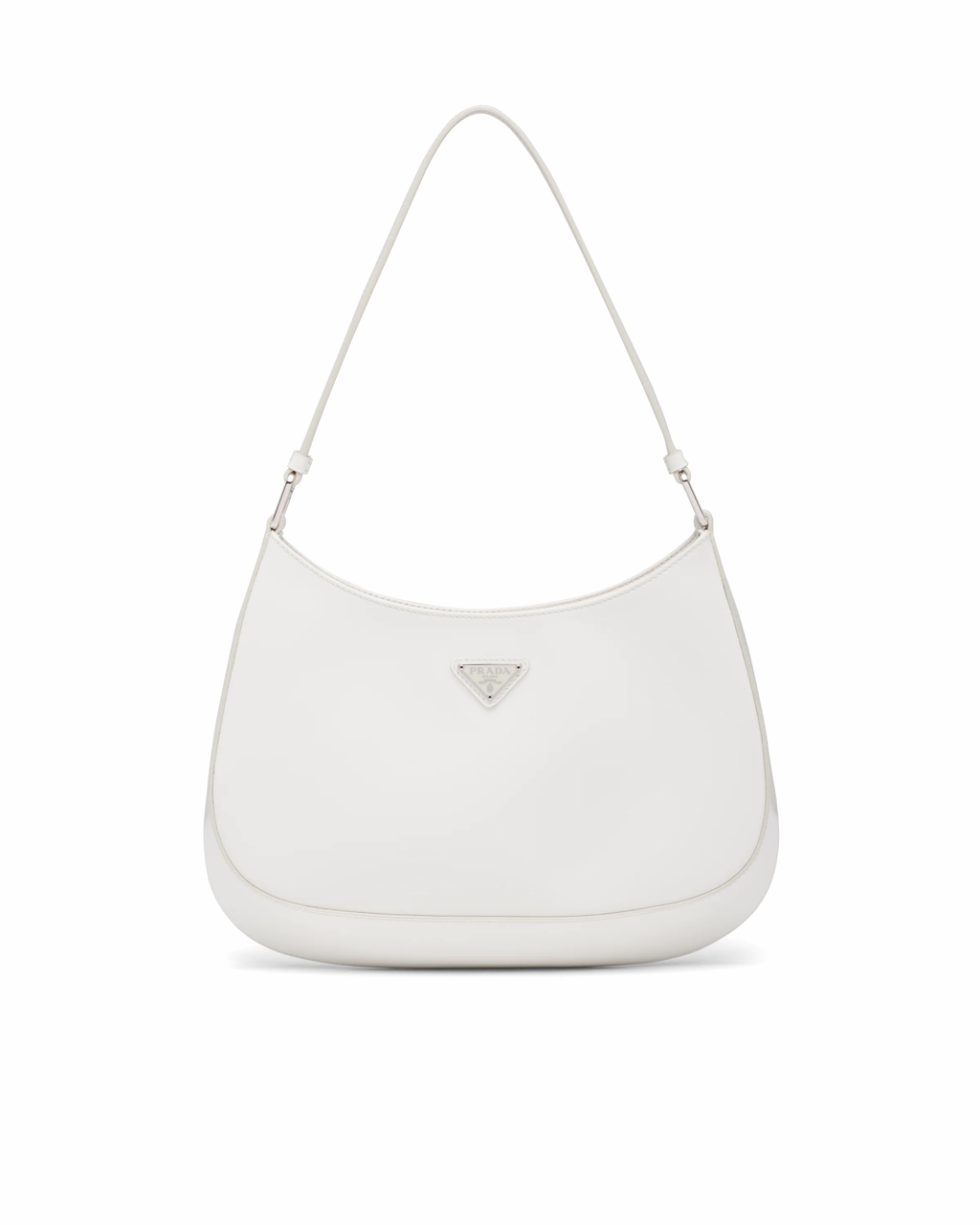 White PC brushed leather shoulder bag