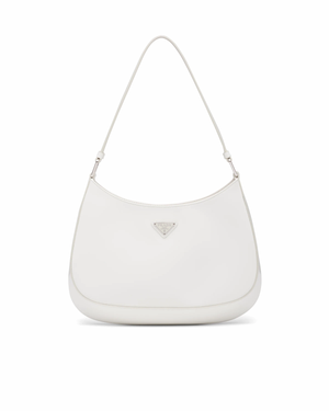 White PC brushed leather shoulder bag