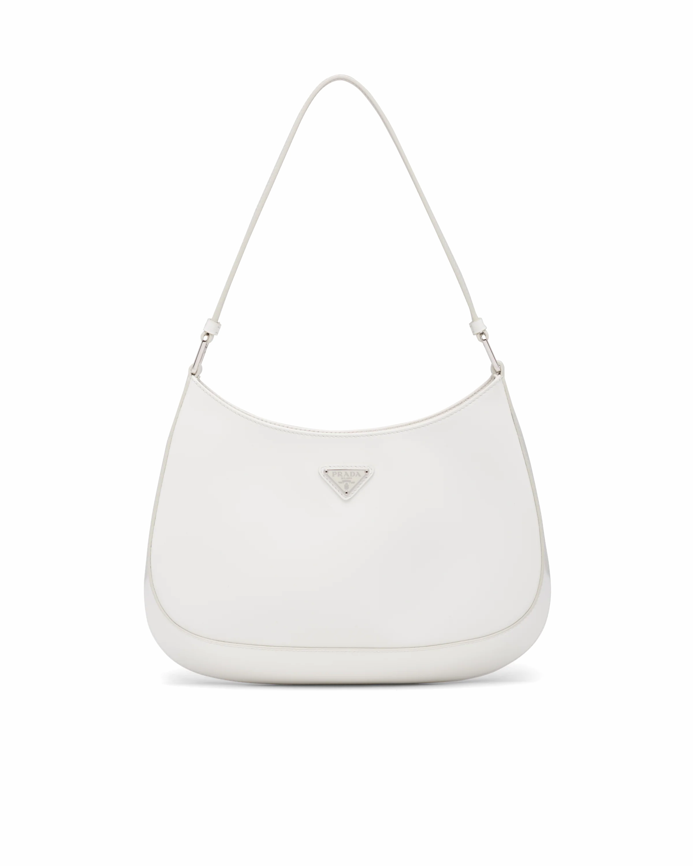 White PC brushed leather shoulder bag