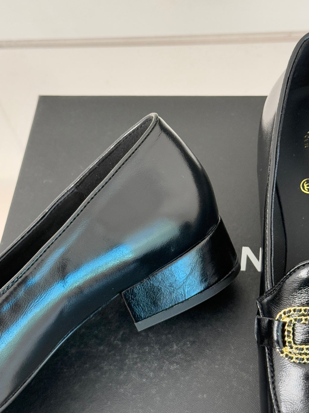 Black Crumpled Shiny Leather