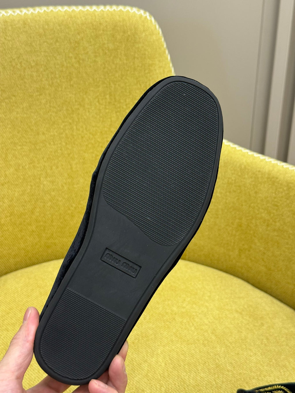 Black Velvet Slippers With Embroidered Logo